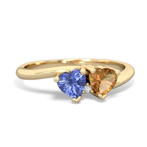 tanzanite-citrine sweethearts promise ring