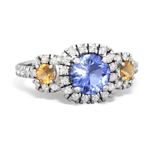 tanzanite-citrine three stone regal ring