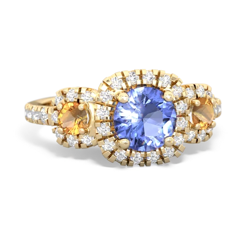 tanzanite-citrine three stone regal ring