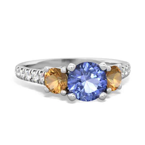 tanzanite-citrine trellis pave ring