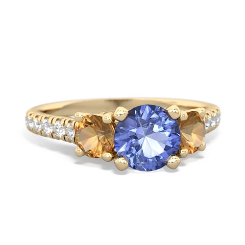 tanzanite-citrine trellis pave ring