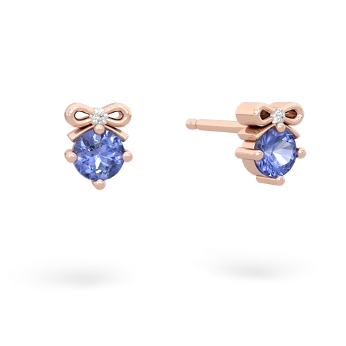 tanzanite bows earrings