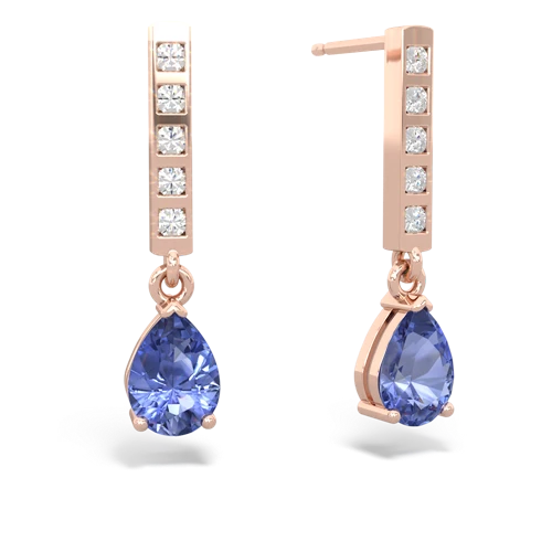 tanzanite diamond drop earrings