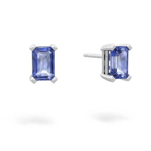 tanzanite emerald cut stud earrings