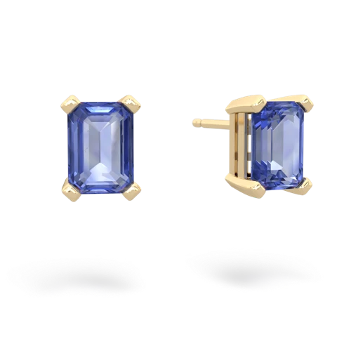 tanzanite emerald cut stud earrings