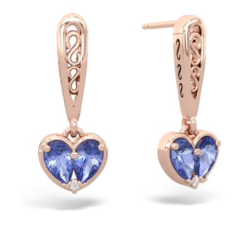 tanzanite filligree earrings