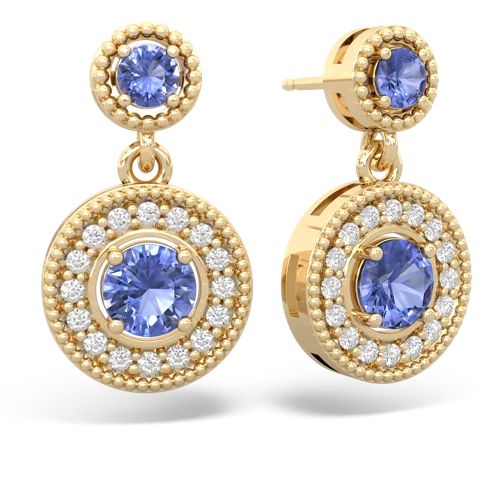 tanzanite halo earrings