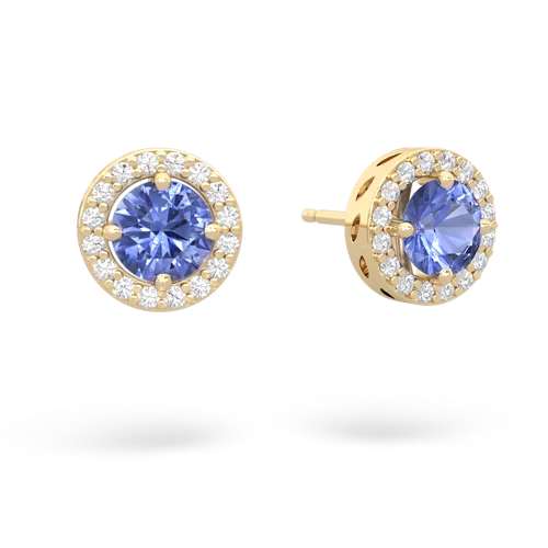 tanzanite halo earrings