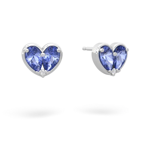 tanzanite one heart earrings
