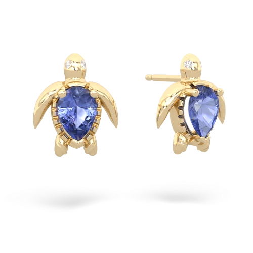 tanzanite sea turtle earrings