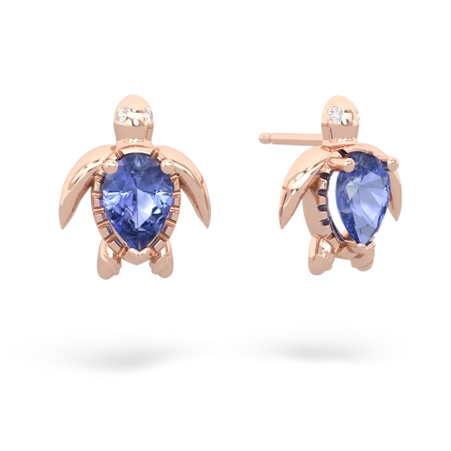 tanzanite sea turtle earrings