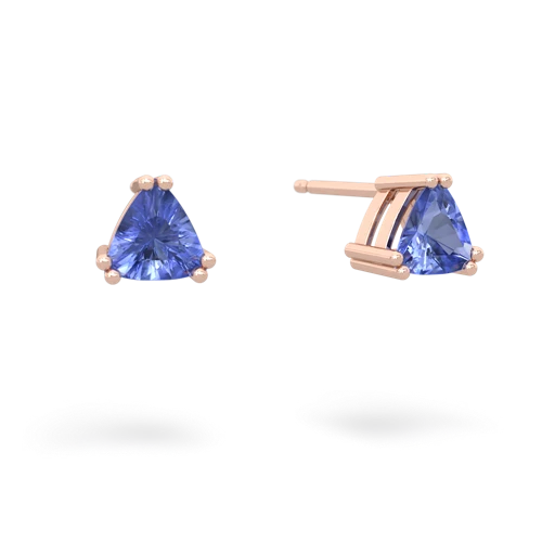 tanzanite trillion stud earrings