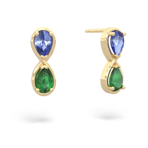 tanzanite-emerald infinity earrings