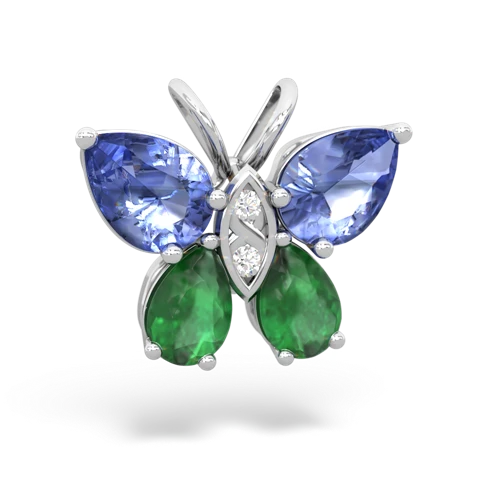 tanzanite-emerald butterfly pendant