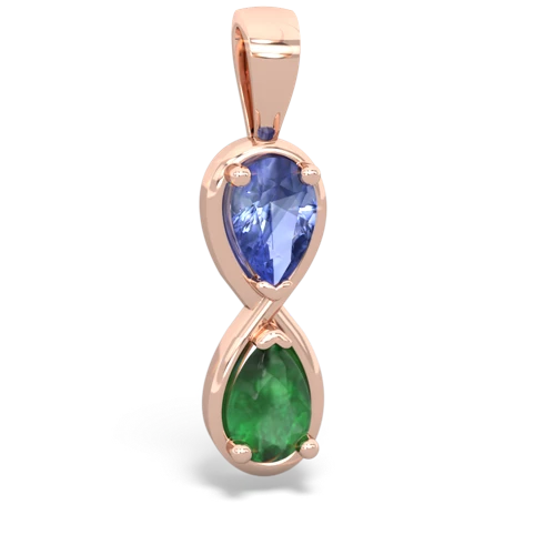 tanzanite-emerald infinity pendant
