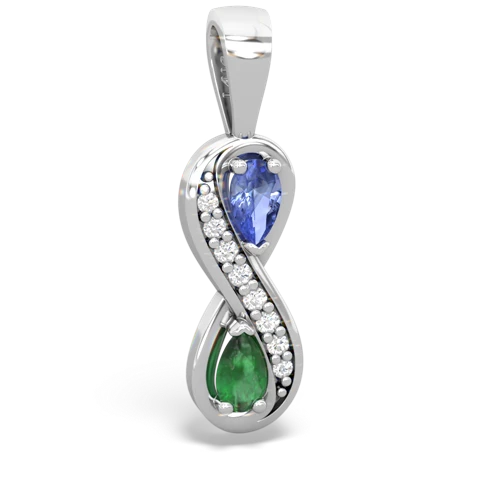 tanzanite-emerald keepsake infinity pendant