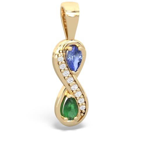 tanzanite-emerald keepsake infinity pendant