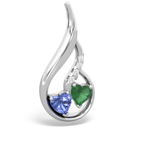 tanzanite-emerald keepsake swirl pendant