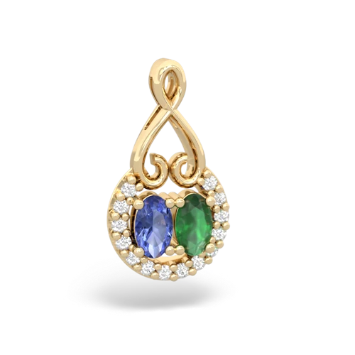 tanzanite-emerald love nest pendant