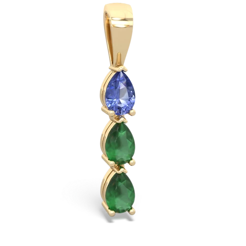 Tanzanite Genuine Tanzanite with Genuine Emerald and Lab Created Ruby Three Stone pendant Pendant