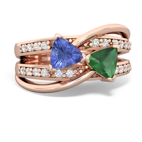 tanzanite-emerald couture ring