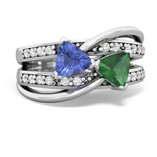 tanzanite-emerald couture ring