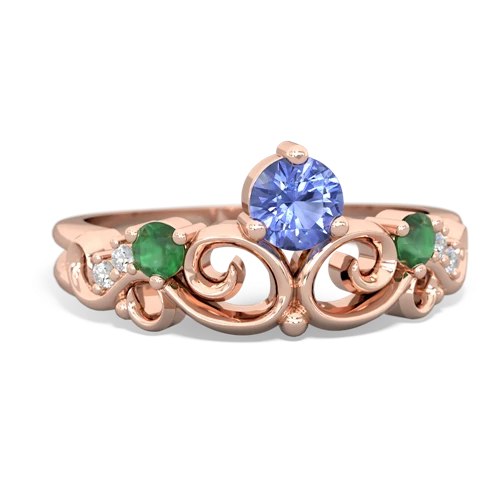 tanzanite-emerald crown keepsake ring