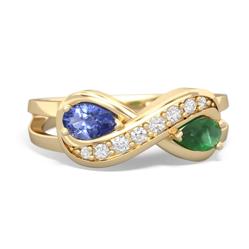 tanzanite-emerald diamond infinity ring