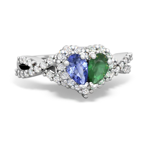 tanzanite-emerald engagement ring