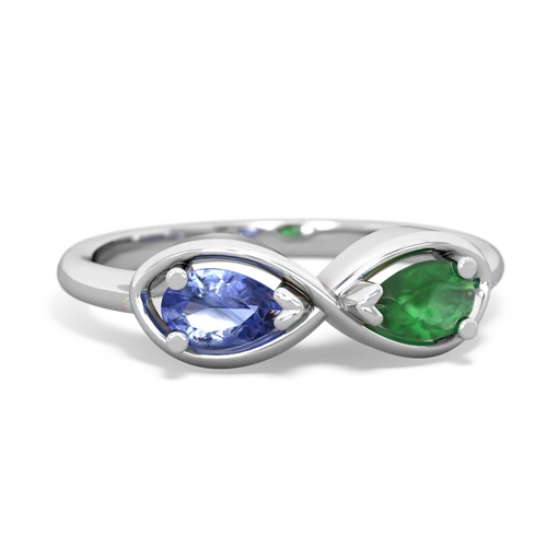 tanzanite-emerald infinity ring