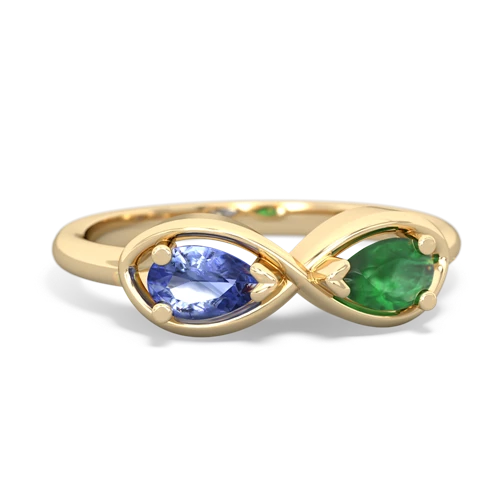 tanzanite-emerald infinity ring