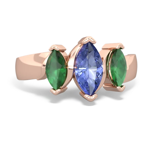 tanzanite-emerald keepsake ring