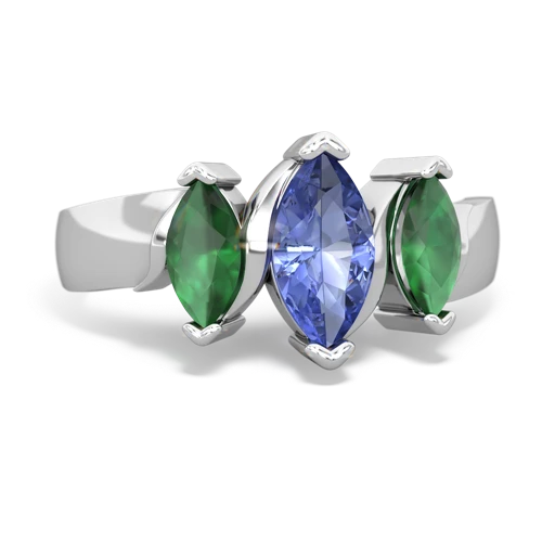 tanzanite-emerald keepsake ring