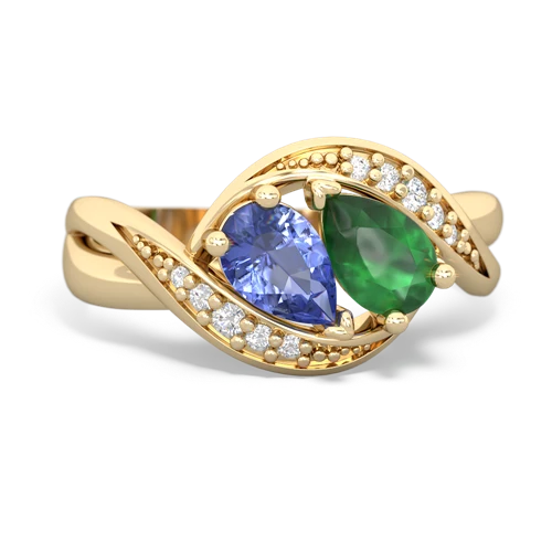 tanzanite-emerald keepsake curls ring