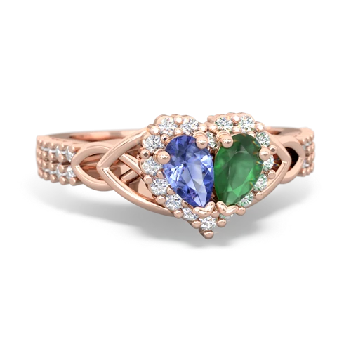 tanzanite-emerald keepsake engagement ring