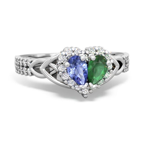 tanzanite-emerald keepsake engagement ring
