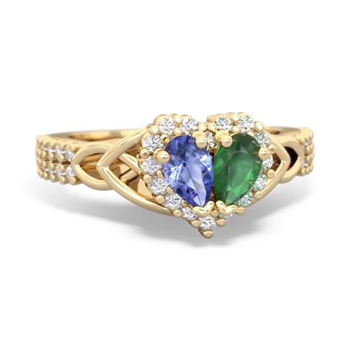 tanzanite-emerald keepsake engagement ring