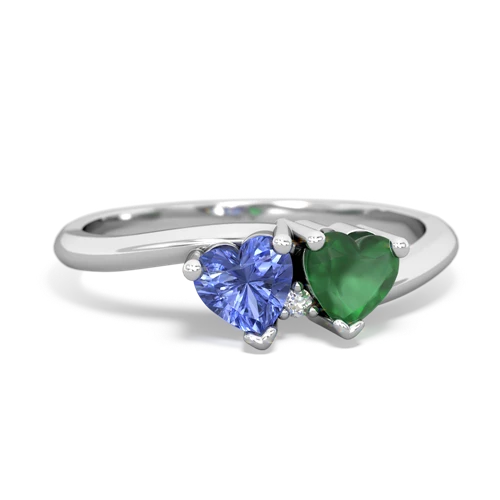 tanzanite-emerald sweethearts promise ring
