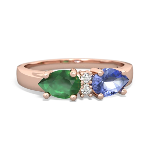 tanzanite-emerald timeless ring