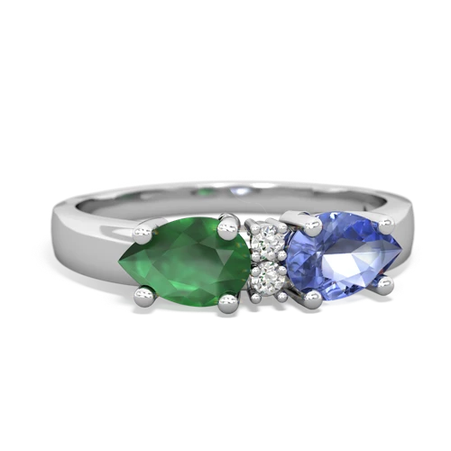 tanzanite-emerald timeless ring