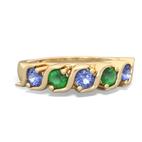 tanzanite-emerald timeless ring