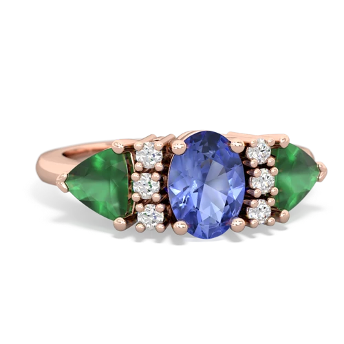 tanzanite-emerald timeless ring