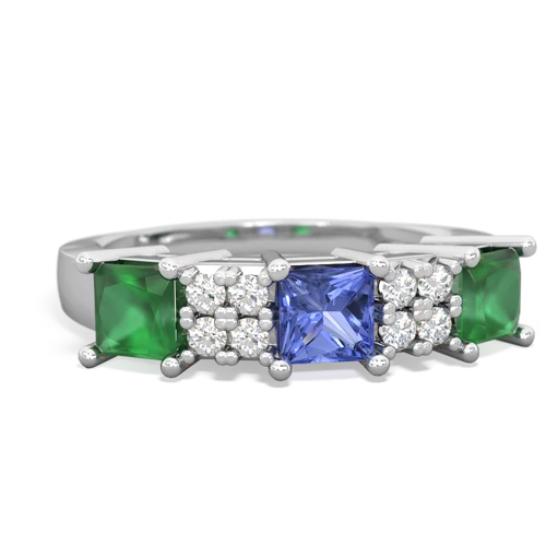 tanzanite-emerald timeless ring