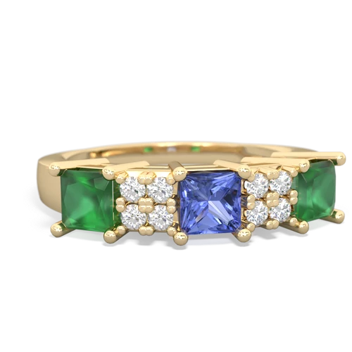 tanzanite-emerald timeless ring