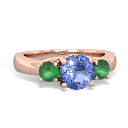 tanzanite-emerald timeless ring