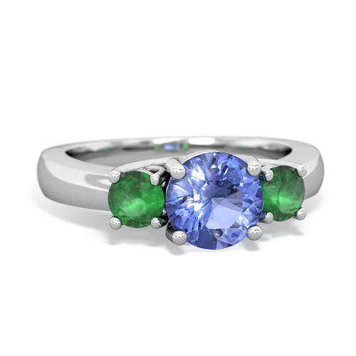 tanzanite-emerald timeless ring