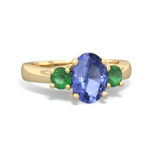 tanzanite-emerald timeless ring