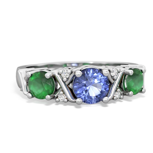 tanzanite-emerald timeless ring