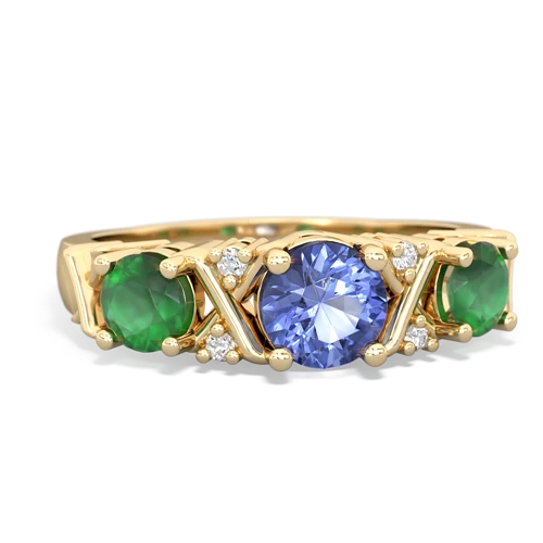 tanzanite-emerald timeless ring