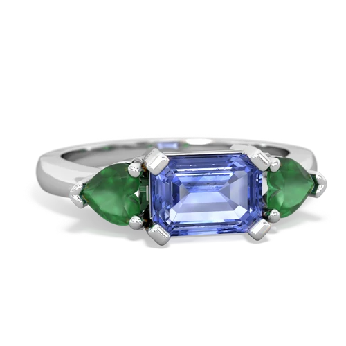 tanzanite-emerald timeless ring